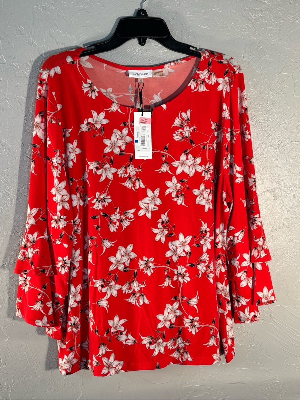 Calvin Klein Red Floral Women's Sweater